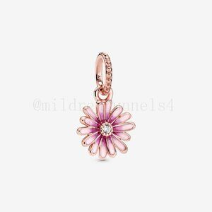Pandora Pink Daisy Flower Dangle Charm